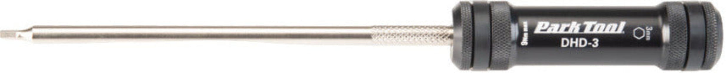 Screwdriver with a black handle and metallic shaft on a white background