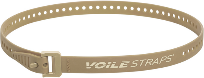Tan strap with a buckle and 'Voile Straps' branding on a white background