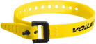 Yellow belt with black buckle on a white background