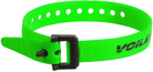 Green belt with a black buckle and visible brand name on a white background