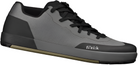 Gray and black cycling shoe with 'fizik' branding on a white background