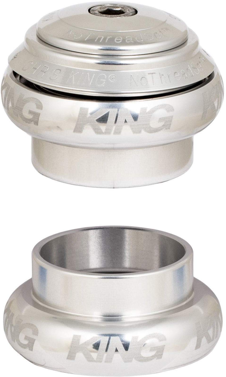 パーツ CHRIS KING nothreadset 1 1/8 inch Silver Chris King NoThread Headset 1-1/8